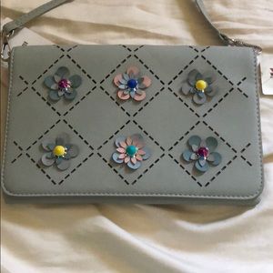 Gray flower purse